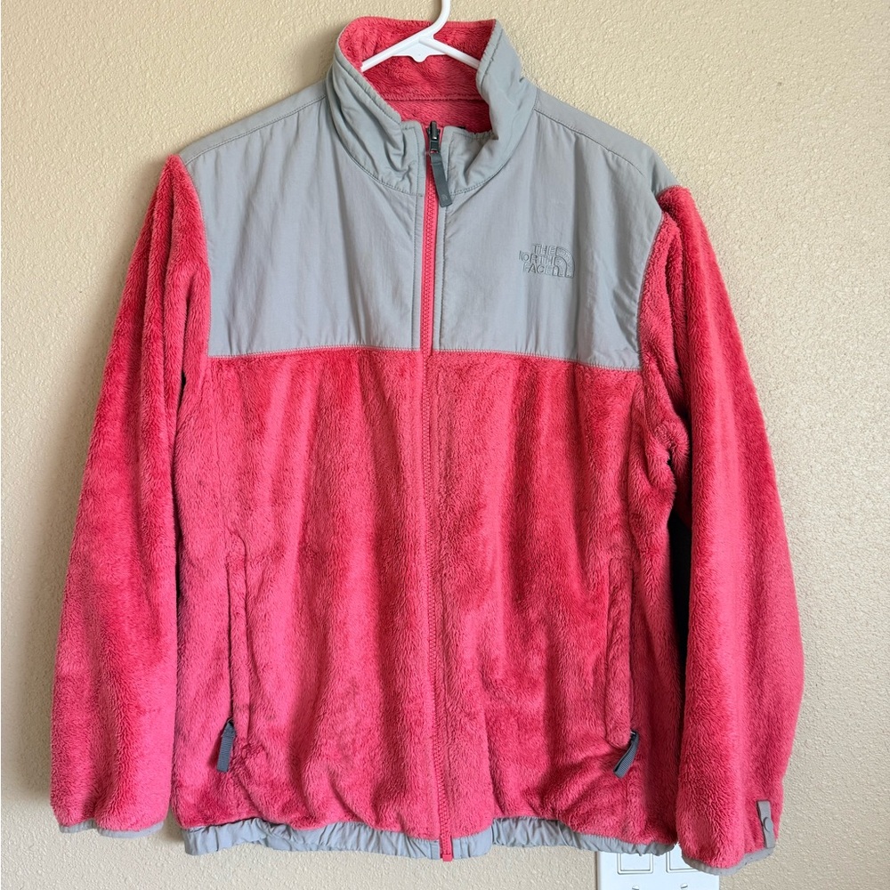 The North Face Kids Pink and Gray Puffer Jacket